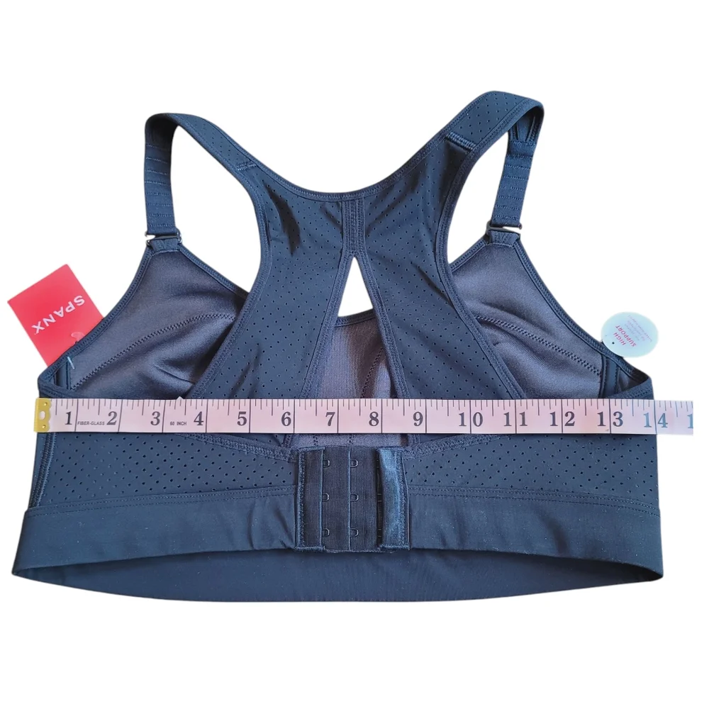 NEW SPANX Black Core High Impact Wireless Racerback Jersey Sports Bra 34C